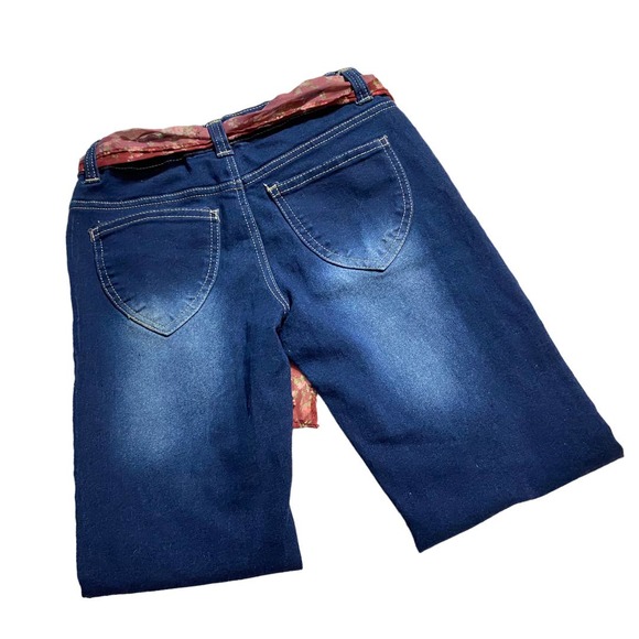 Delia’s Girl denim blue jeans with scarf belt size 12 - Picture 2 of 4